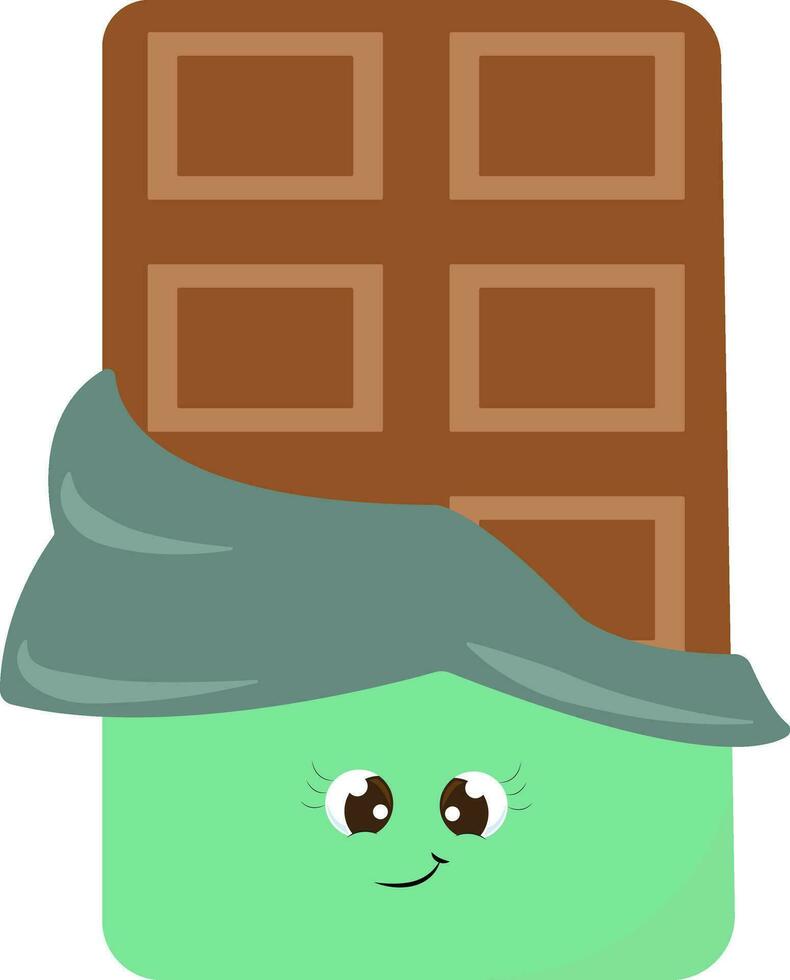 Chocolate bar, illustration, vector on white background.