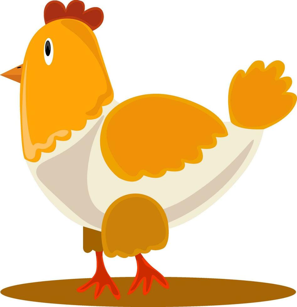 Big chicken, illustration, vector on white background.