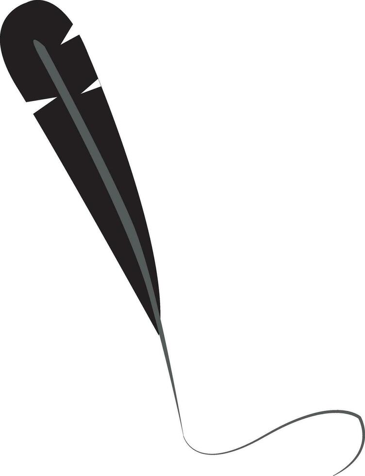 Feather pen vector or color illustration