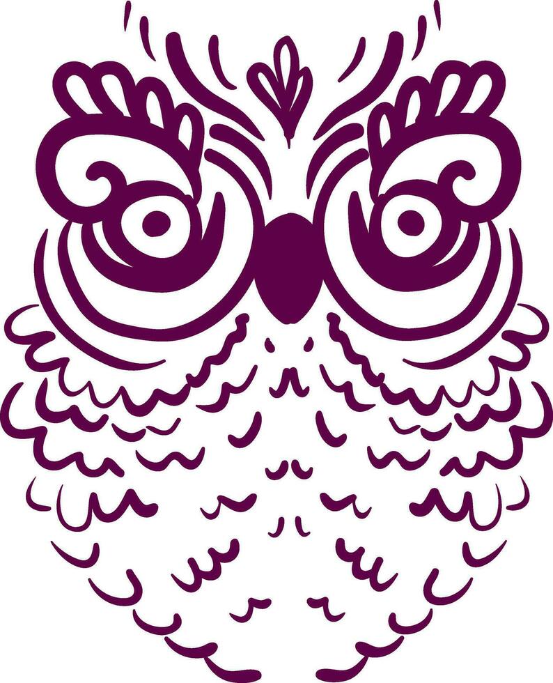 búho con grande pestañas vector o color ilustración