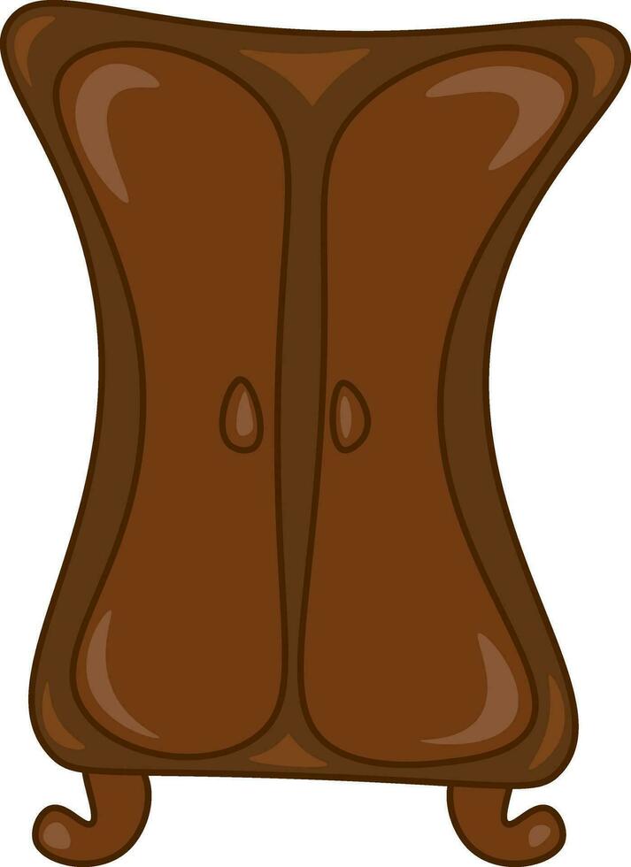 A brown wardrobe vector or color illustration