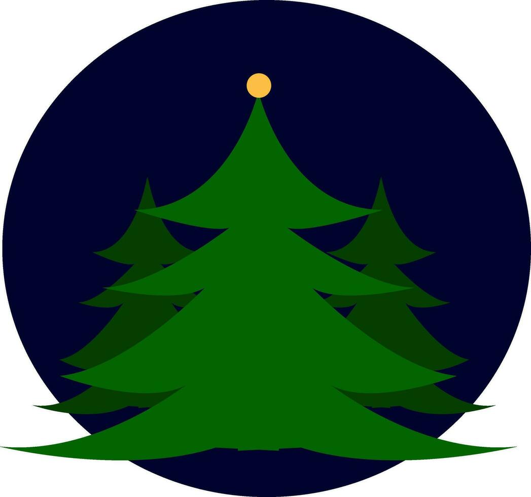 un árbol durante noche vector o color ilustración