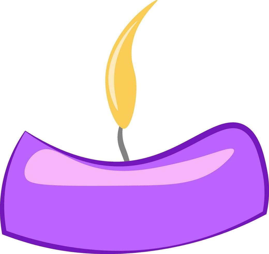 A lit candle vector or color illustration