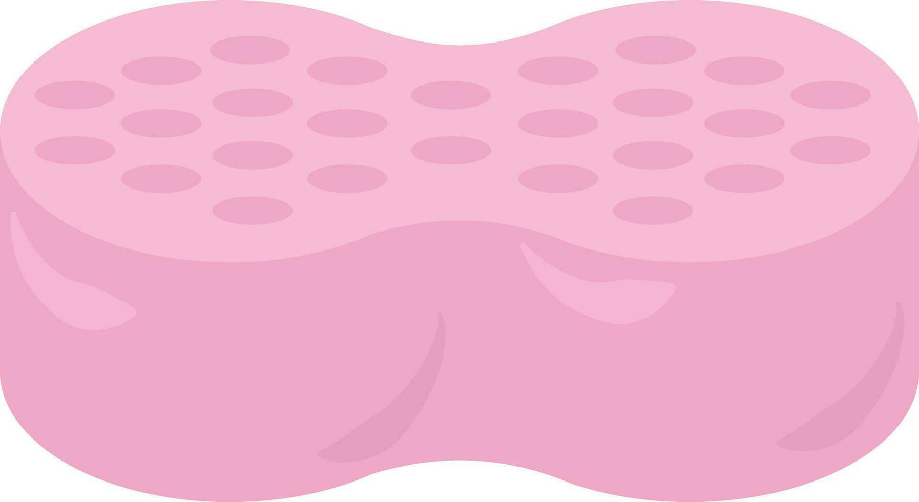 Bath pink sponge, illustration, vector on white background.
