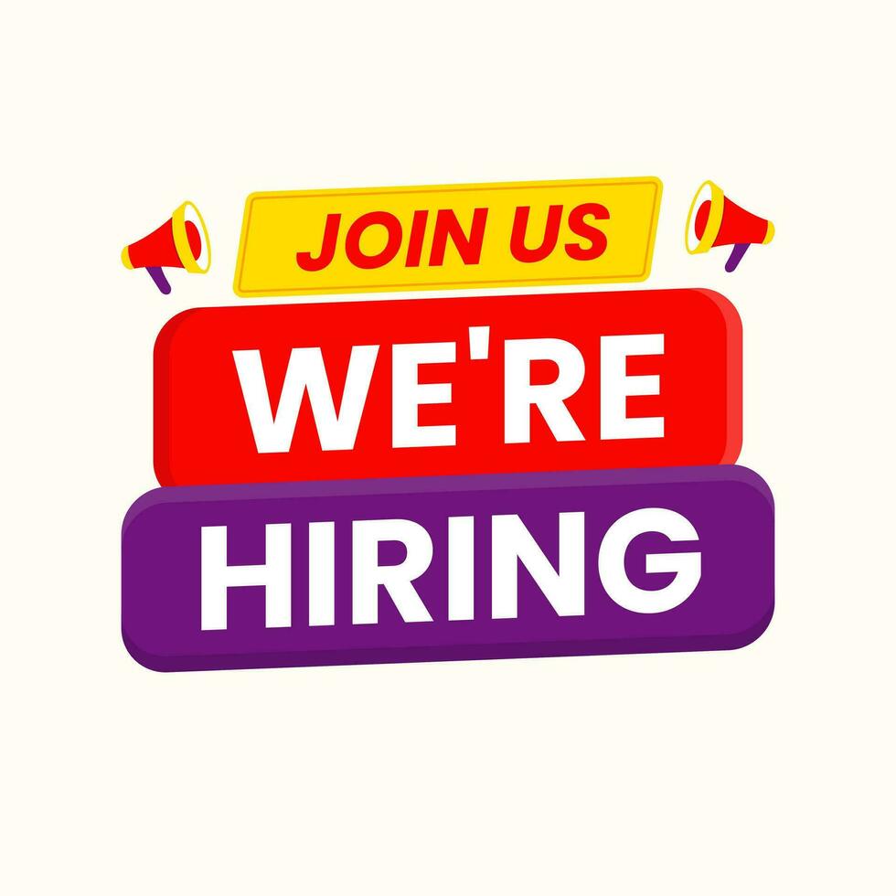 we are hiring join us announcement job vacancy template vector