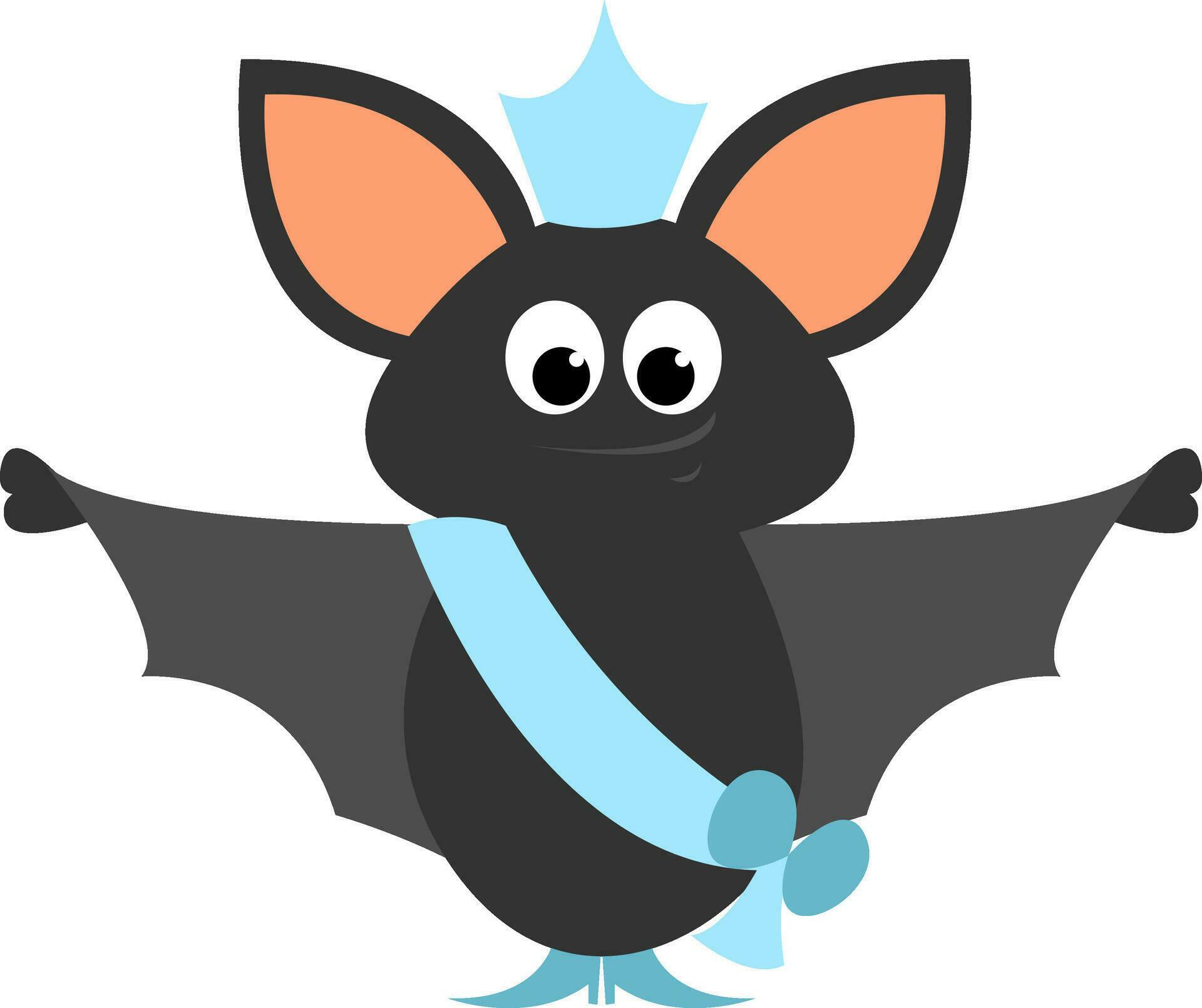 Cute blind bat, illustration, vector on white background. 35419287