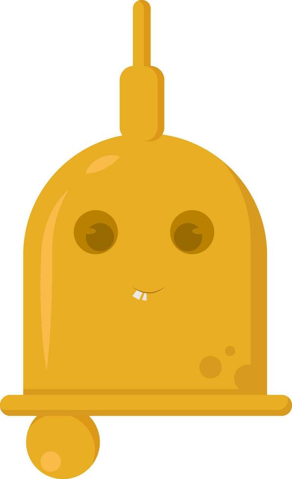 Yellow bell, illustration, vector on white background.