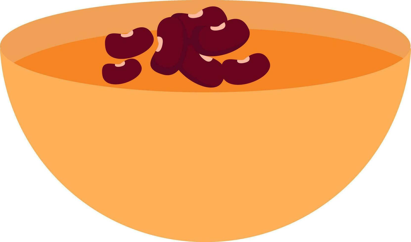 Bean soup, illustration, vector on white background.