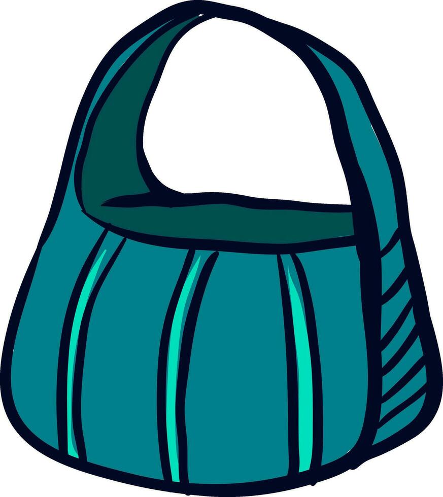Gran bolsa azul, ilustración, vector sobre fondo blanco.