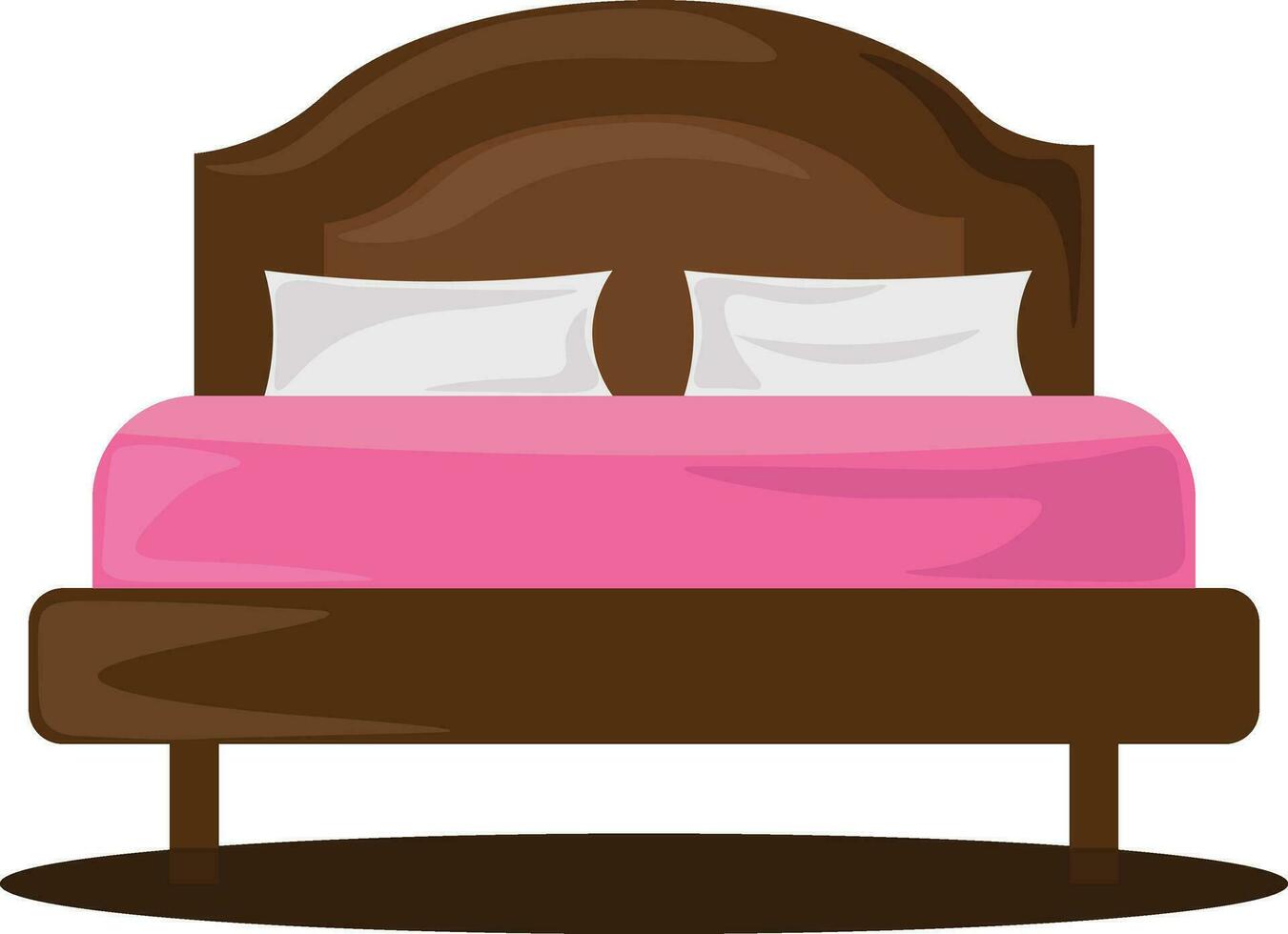 Big bed, illustration, vector on white background.