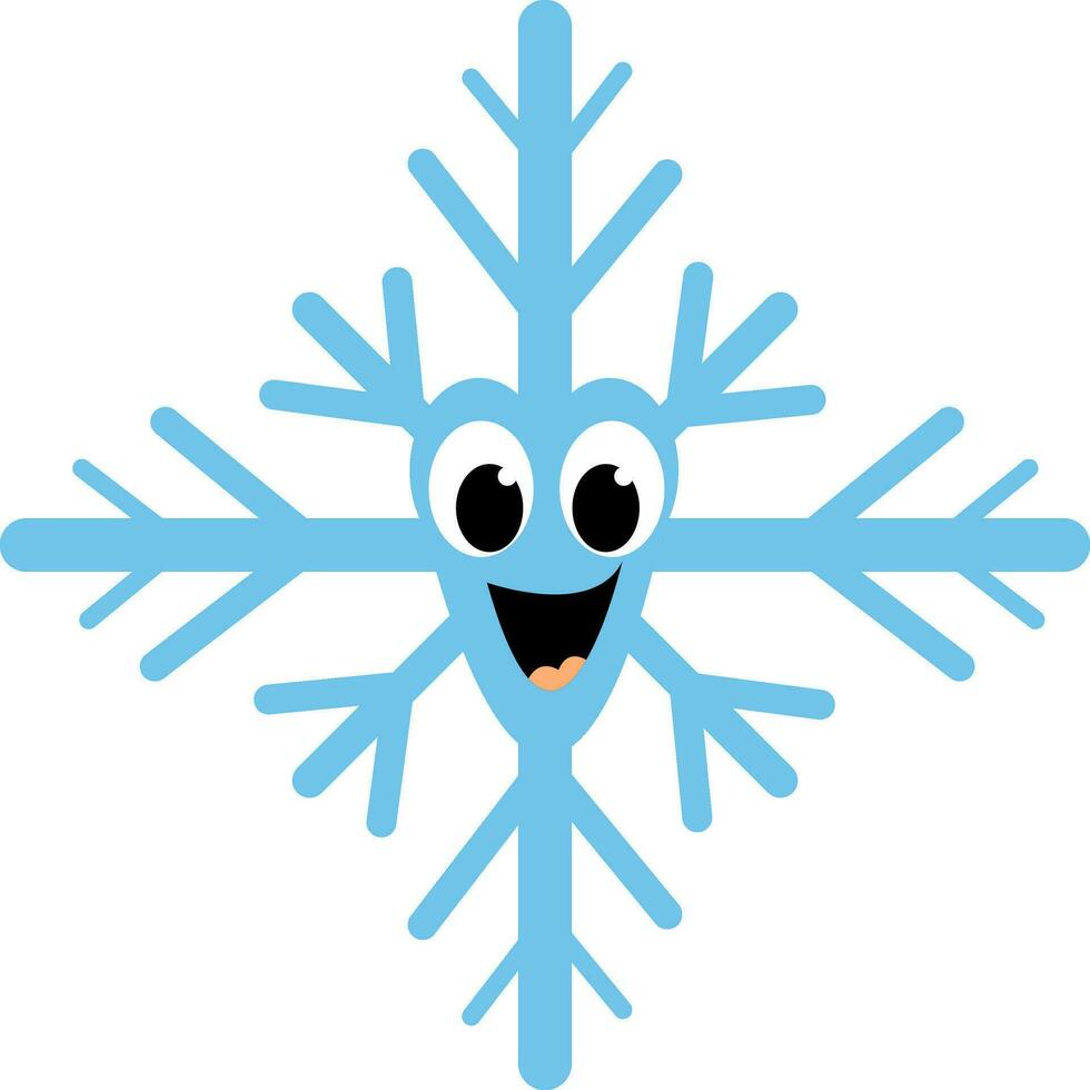 Big snowflake, illustration, vector on white background.