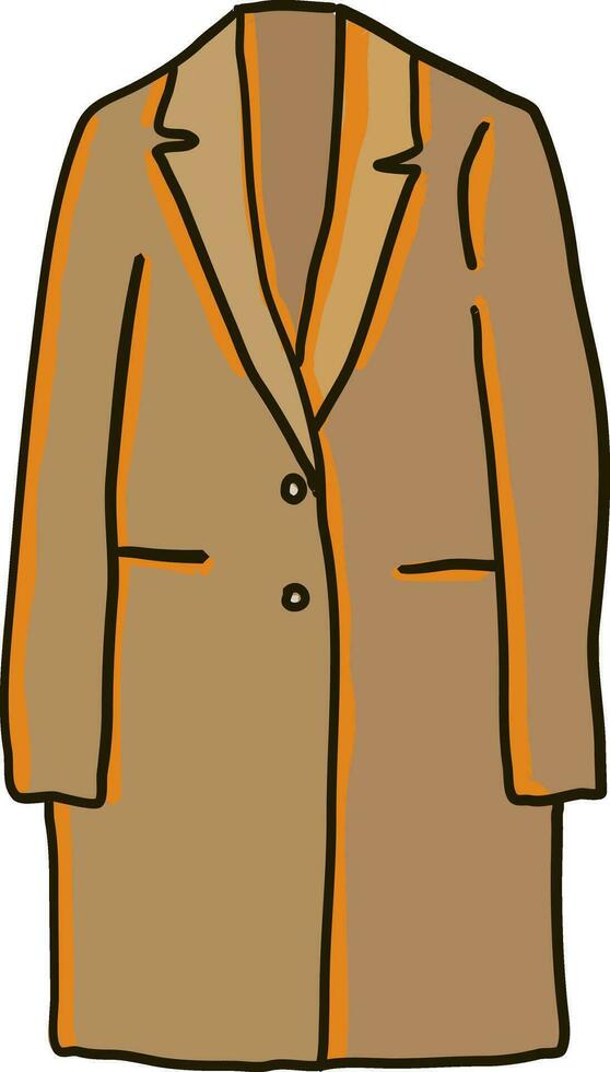 Camel coat flat, illustration, vector on white background.