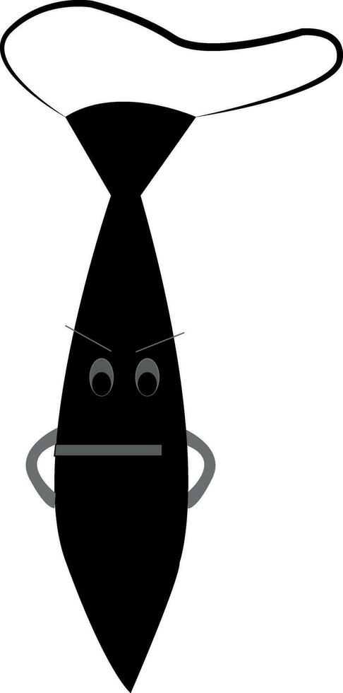 A grummpy black tie vector or color illustration