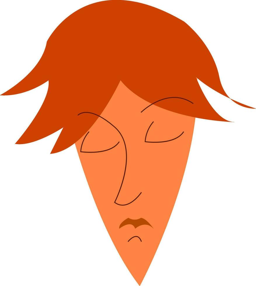 Man with pointed chin vector or color illustration