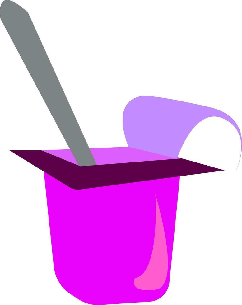 A purple yogurt box vector or color illustration