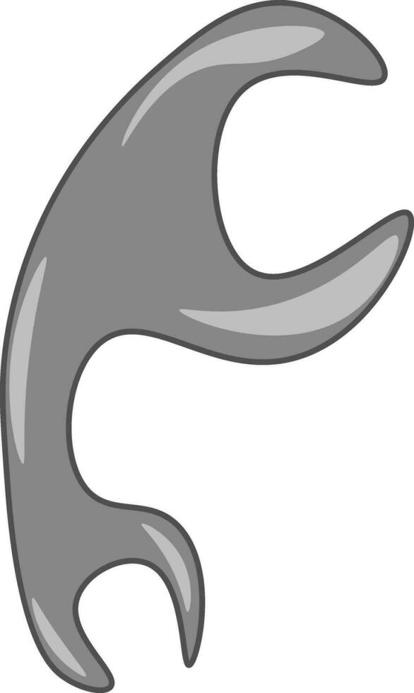 A gray spanner vector or color illustration