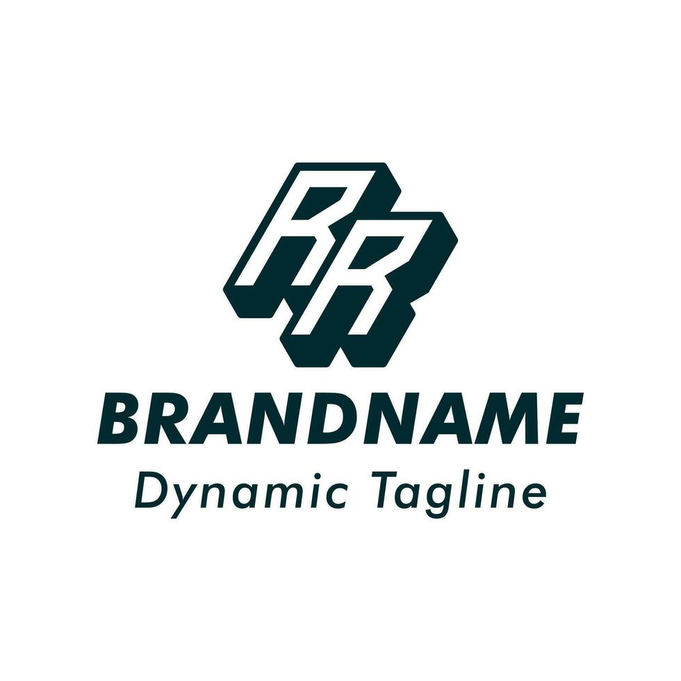 Letter RR 3D Monogram Logo. Suitable for business with rr initials vector