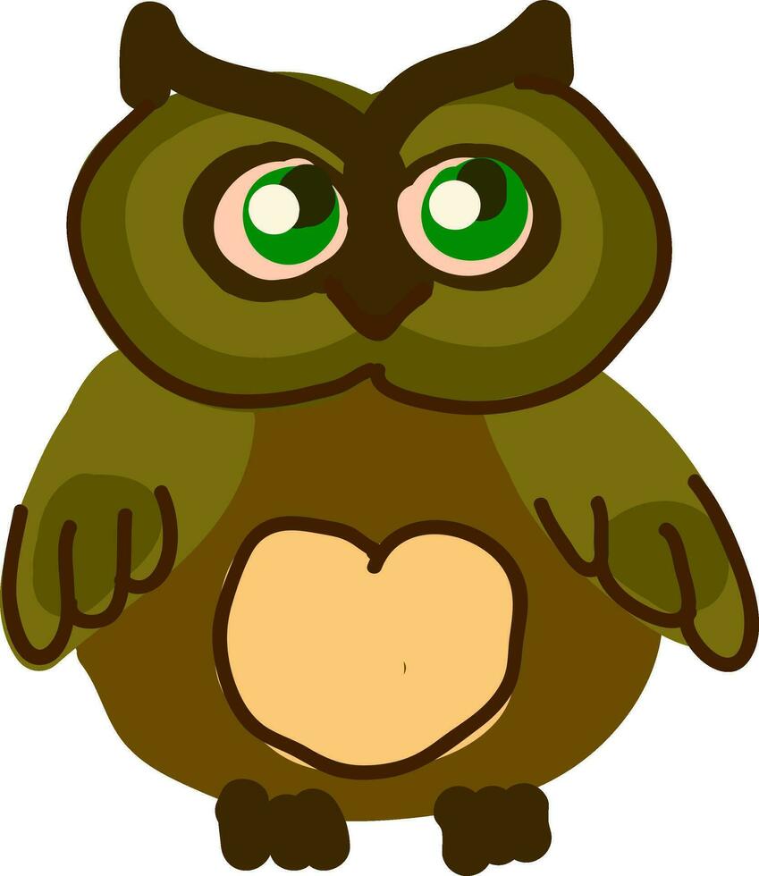 A chubby owl vector or color illustration