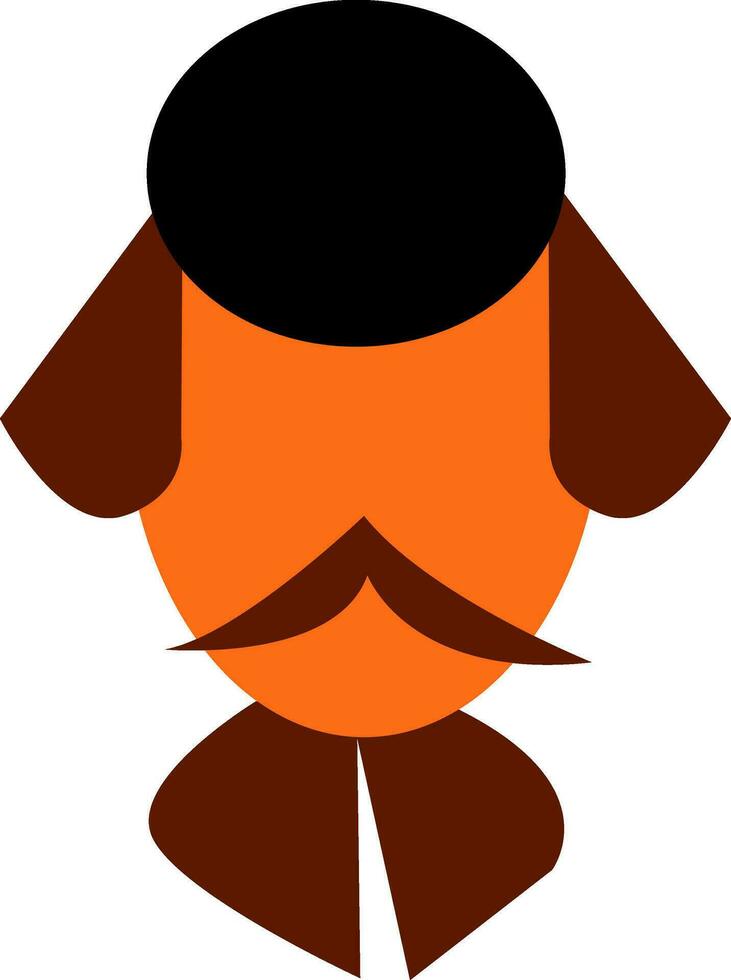 un hombre con bigote vector o color ilustración