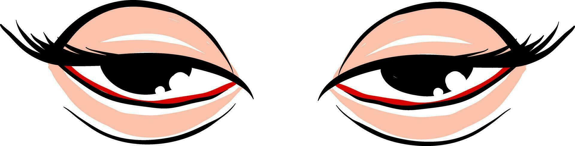 cansado ojos, ilustración, vector en blanco antecedentes.