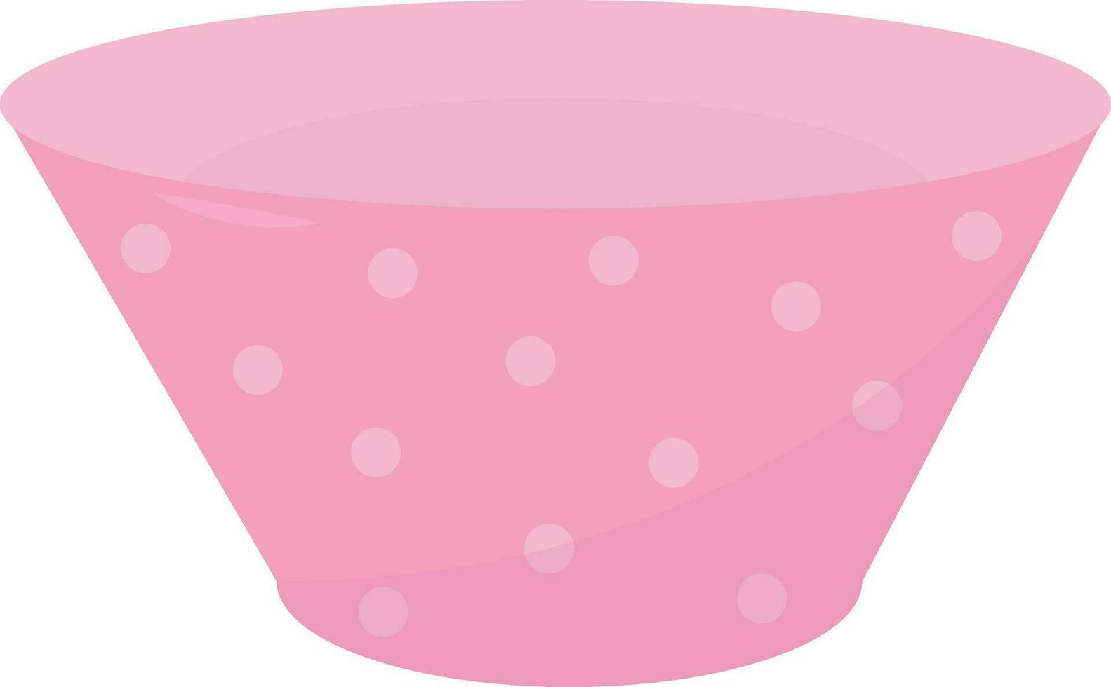 Pink bowl, illustration, vector on white background.