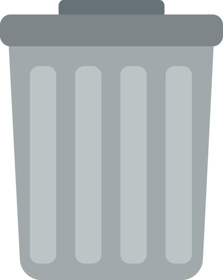 Trash can, illustration, vector on white background.