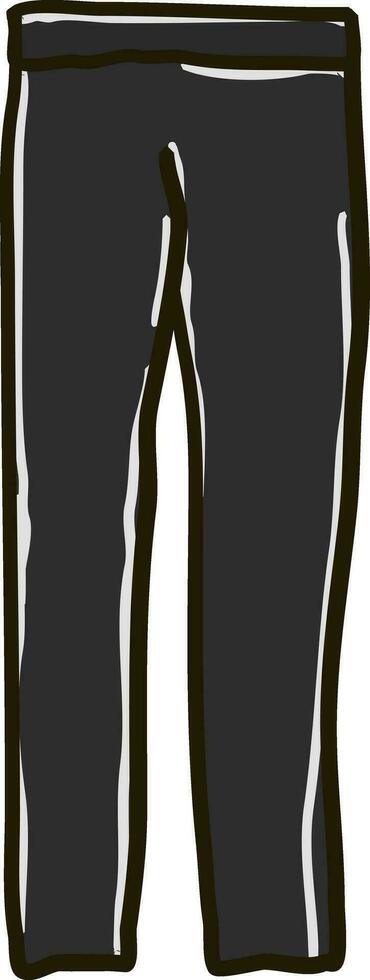 Black pants, illustration, vector on white background.