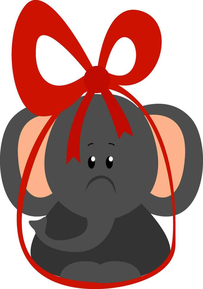 Small elephant, illustration, vector on white background.