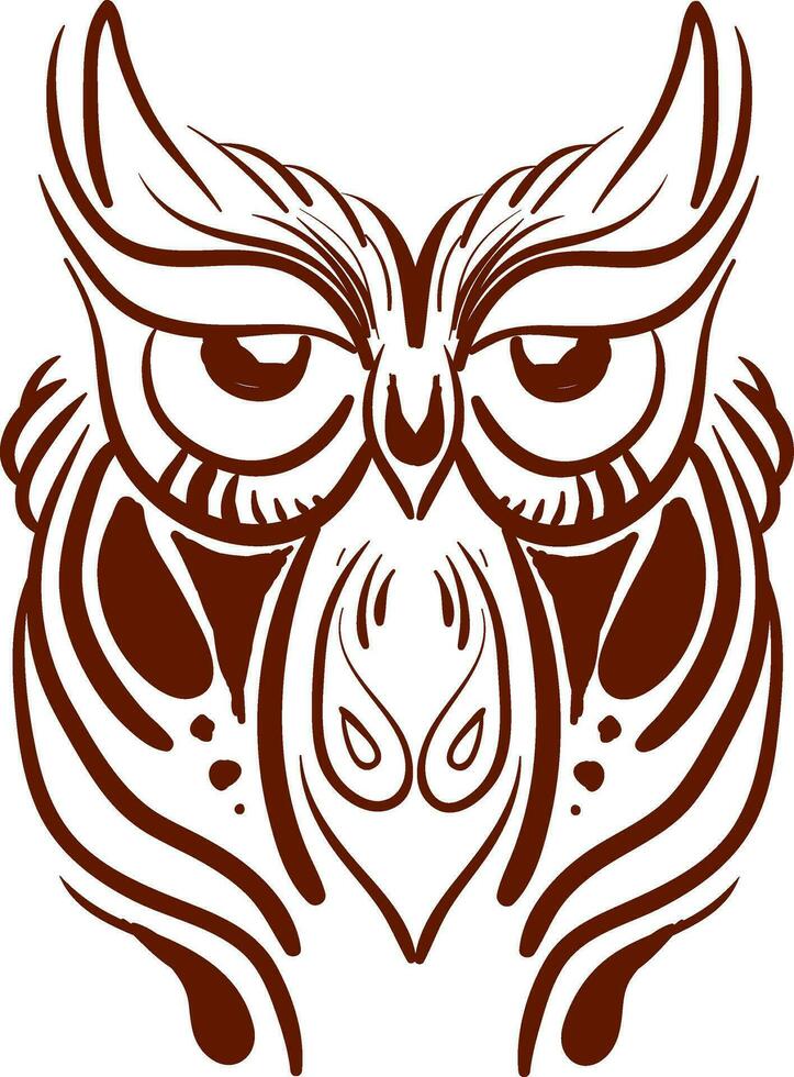 An old owl vector or color illustration