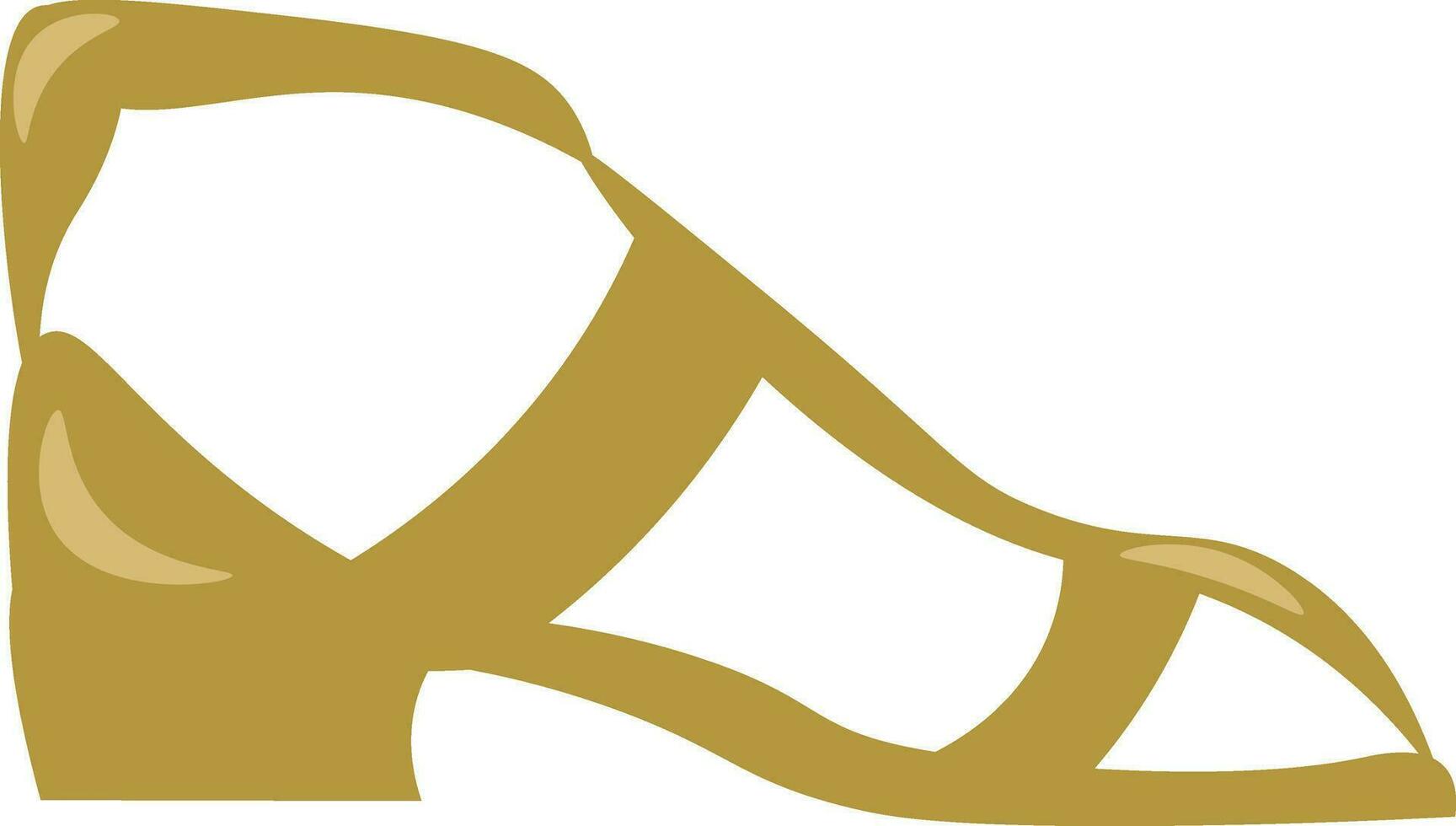 Golden sandal vector or color illustration