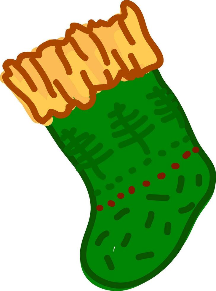 A sock with yellow border vector or color illustration
