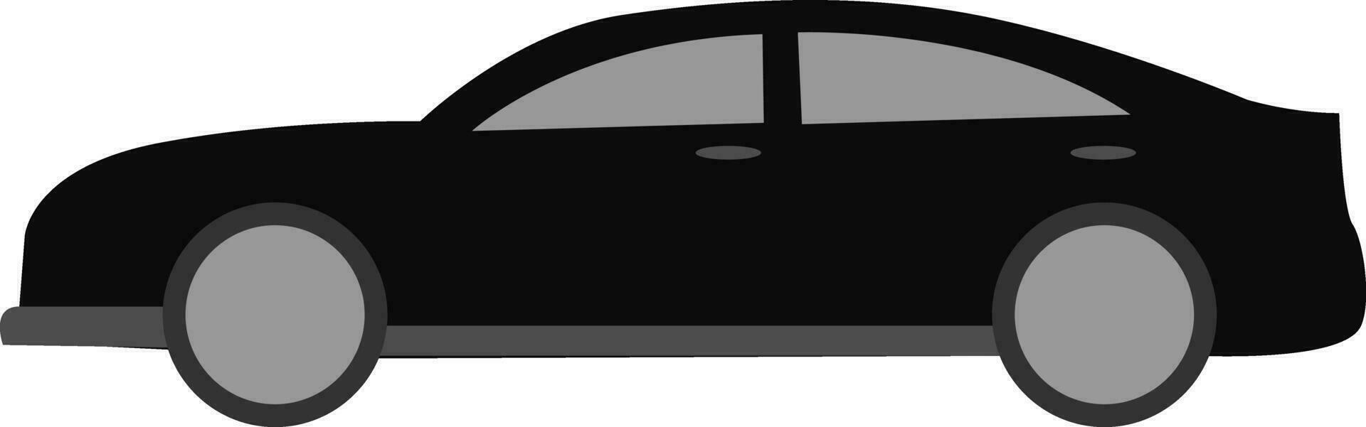 coche negro, ilustración, vector sobre fondo blanco.