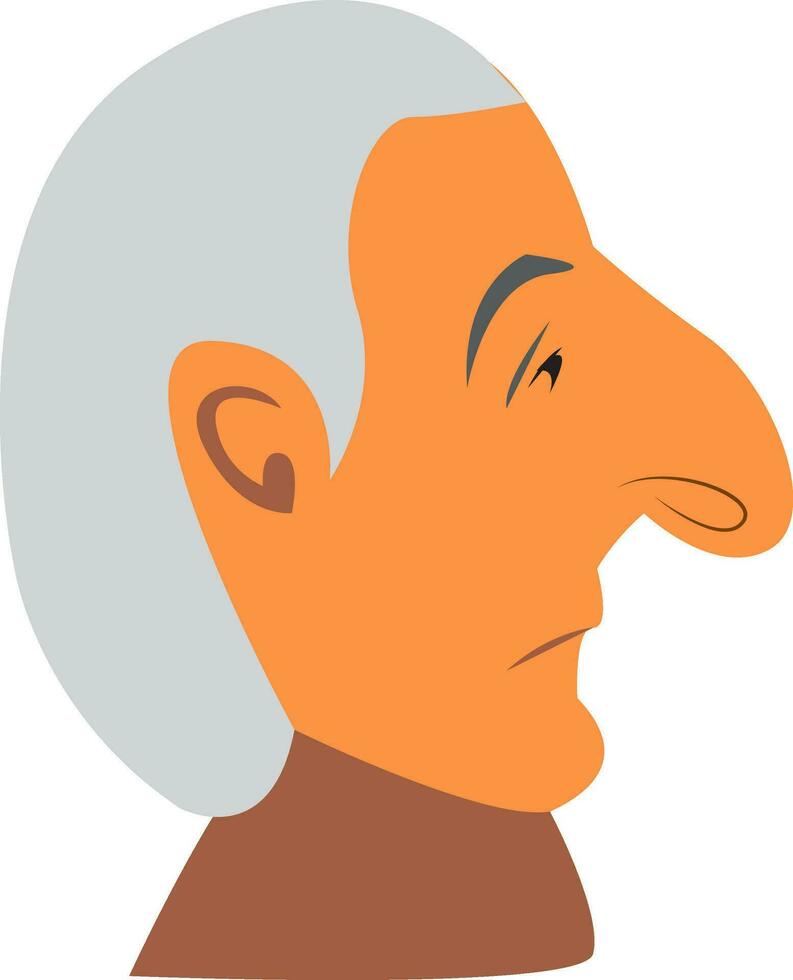 A sad old man vector or color illustration