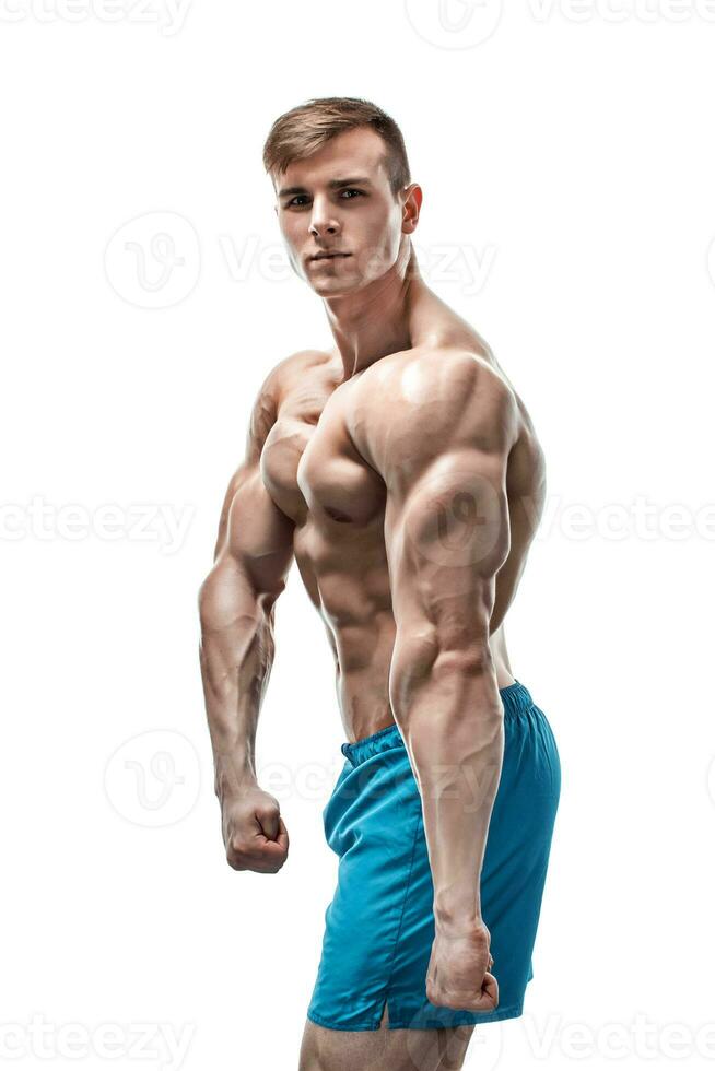 Image of muscle man posing in studio photo