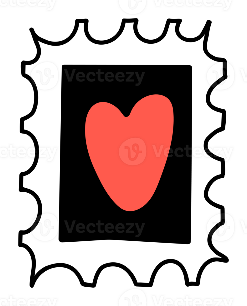 sticker Stamp with heart png