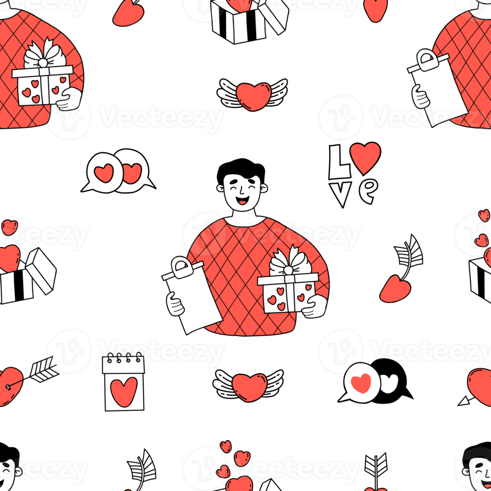 Seamless valentine pattern png