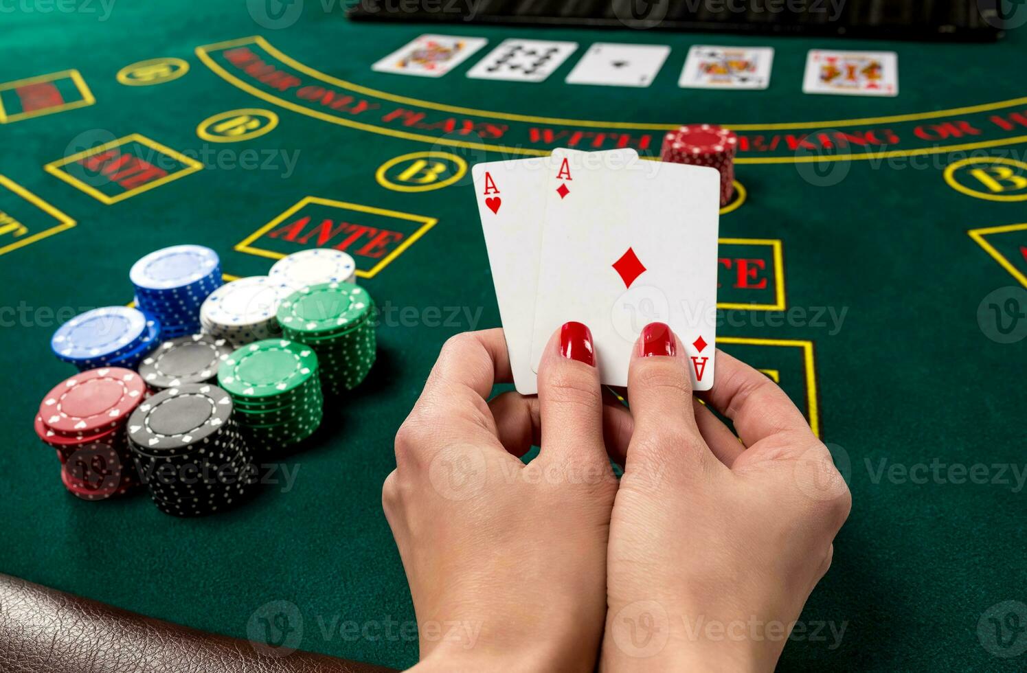 Poker play. Cards photo