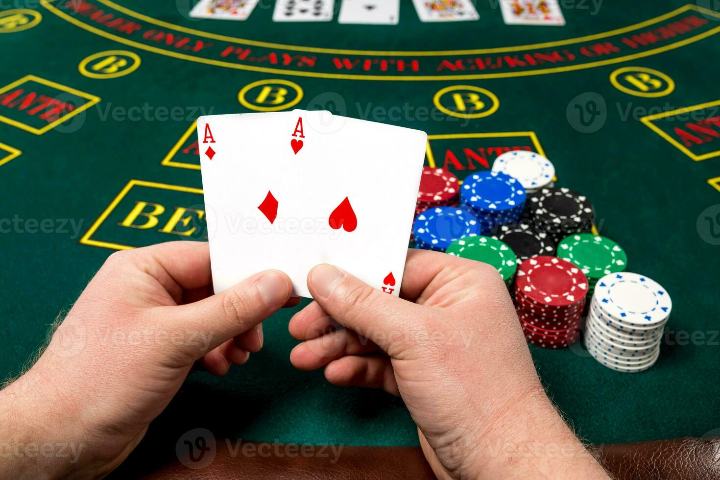 Poker play. Cards photo