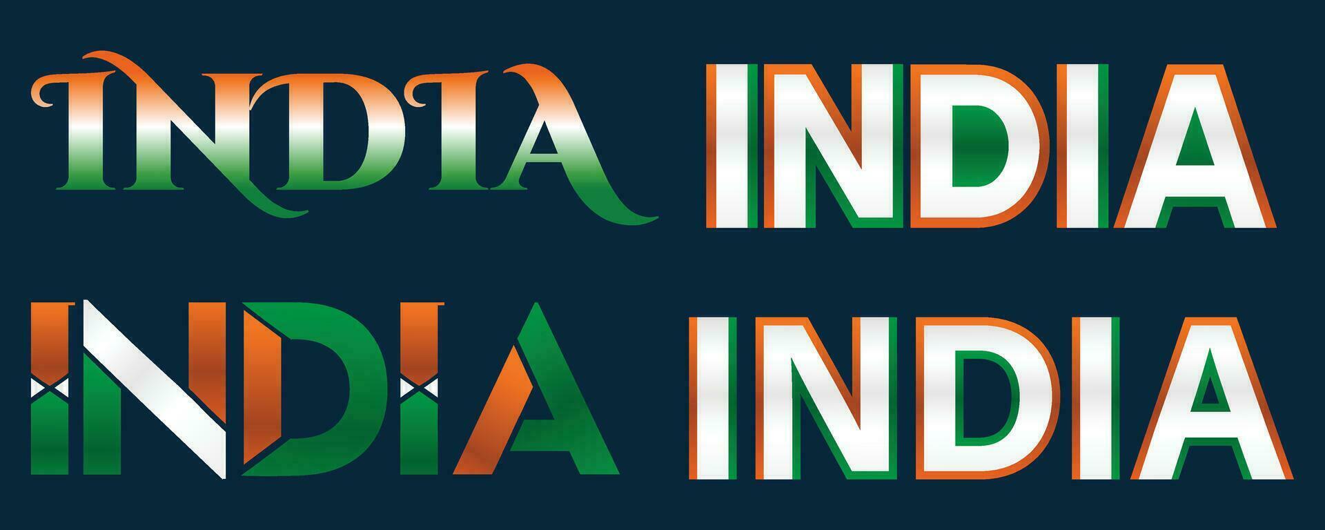 India text style effect, 26 January, republic day, Indian Independence Day theme, Vector, Indian flag background, vector