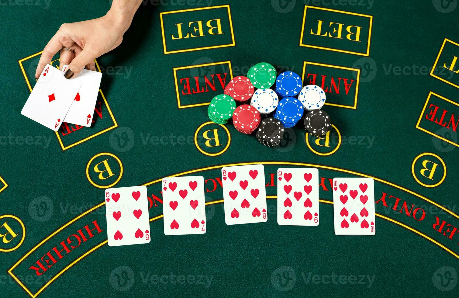 Poker play. Cards photo
