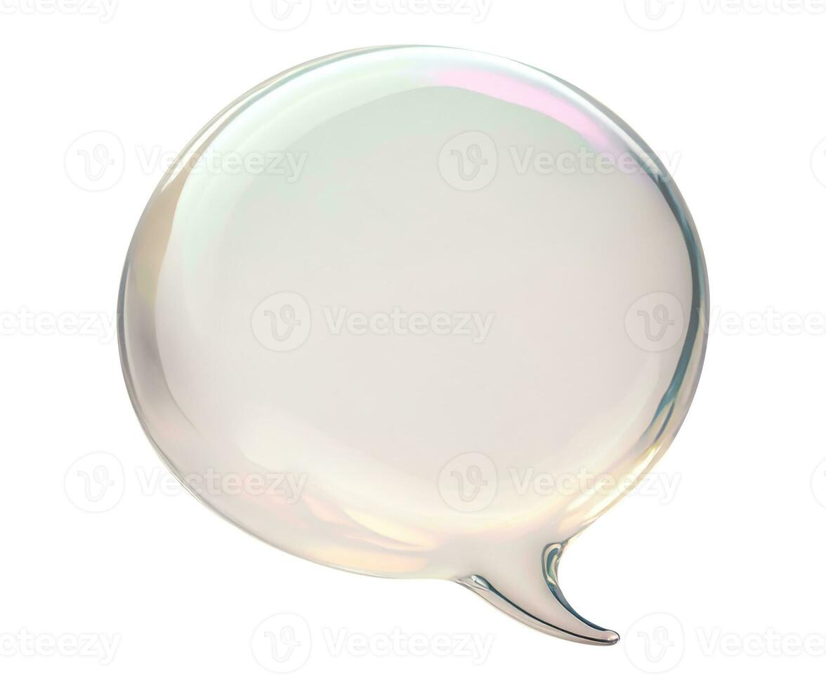 AI generated Bubble message, 3d online chat with speech or talk object for social media post. photo