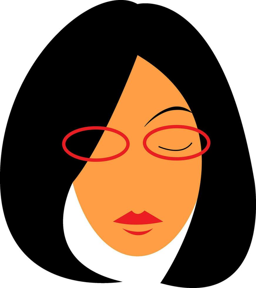 mujer vistiendo lentes vector o color ilustración