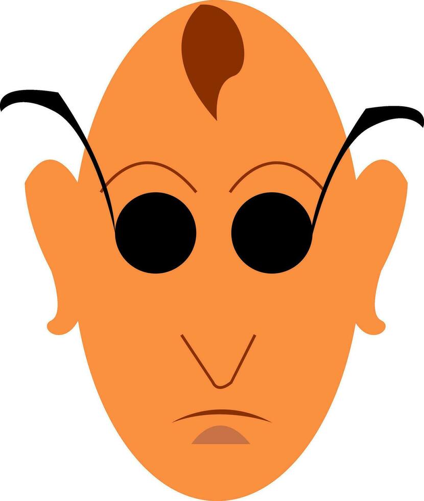 A half bald man vector or color illustration