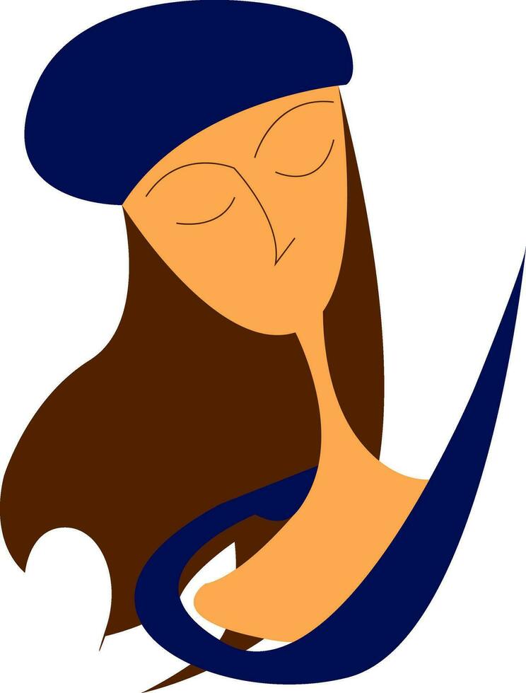 mujer con Derecho pelo vector o color ilustración