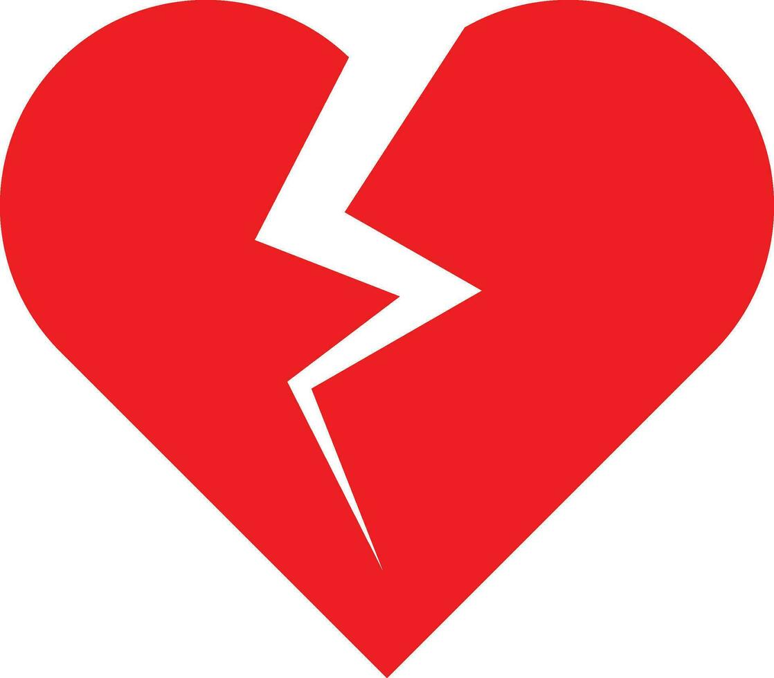 Heart Break, Broken Heart Icon vector