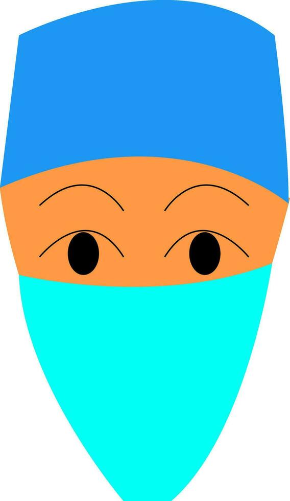 Doctor wearing a mask vector or color illustration