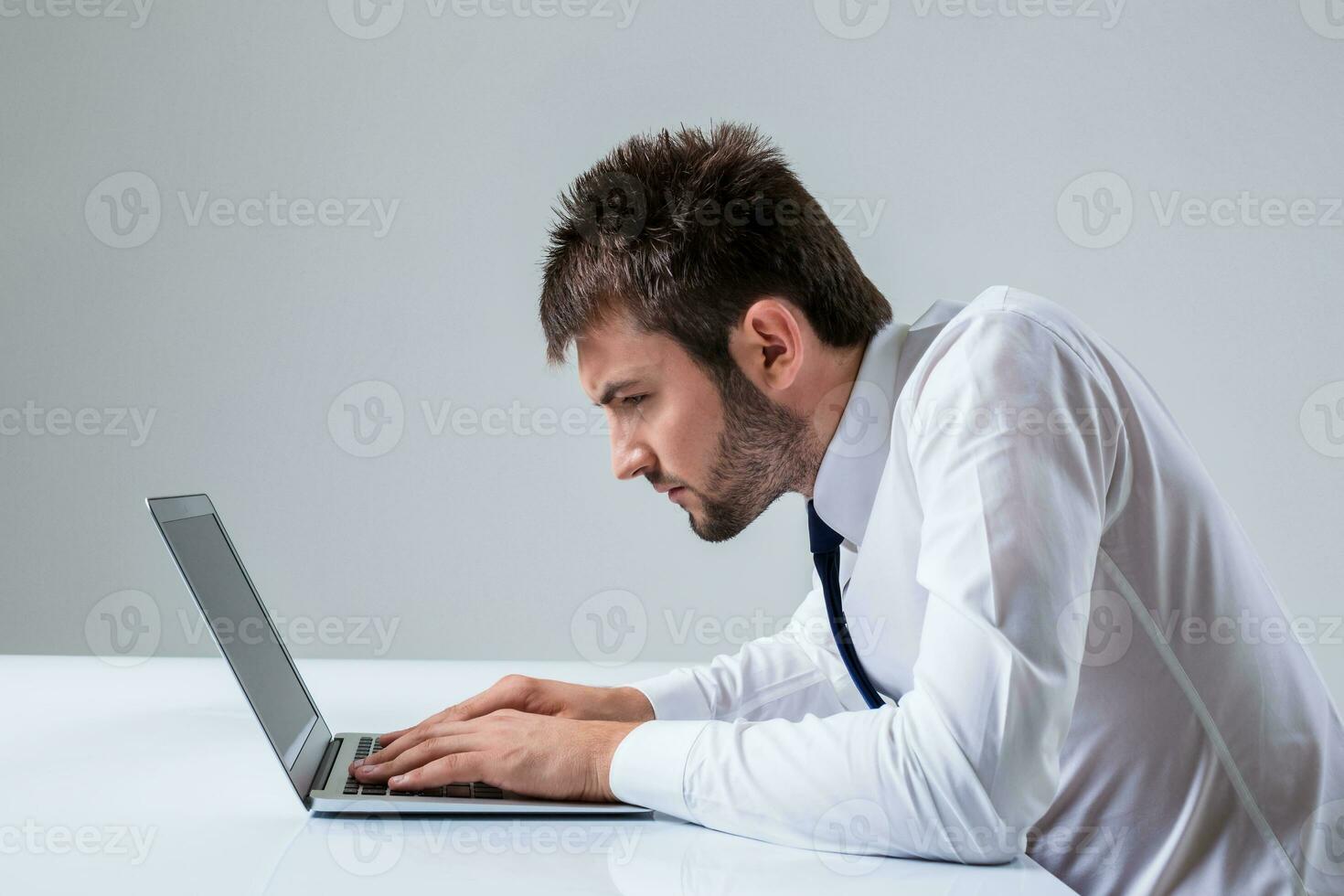 emotional man and laptop photo