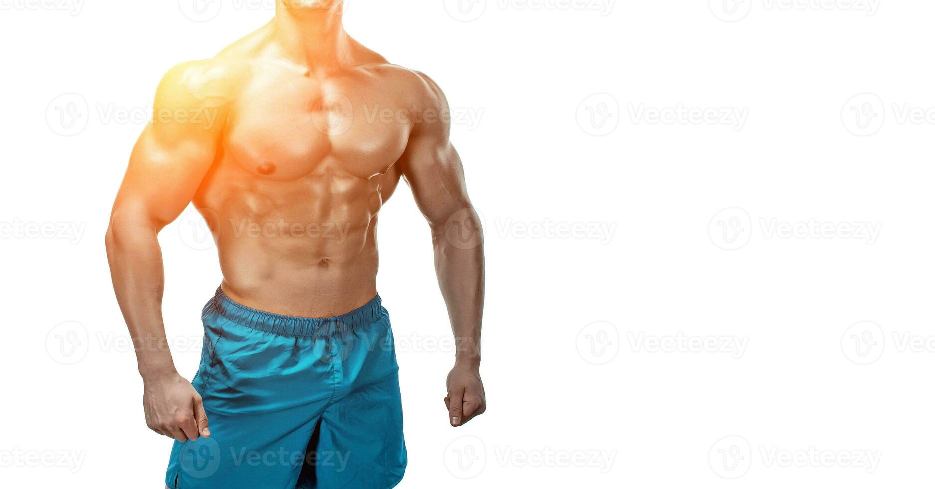 Image of muscle man posing in studio photo