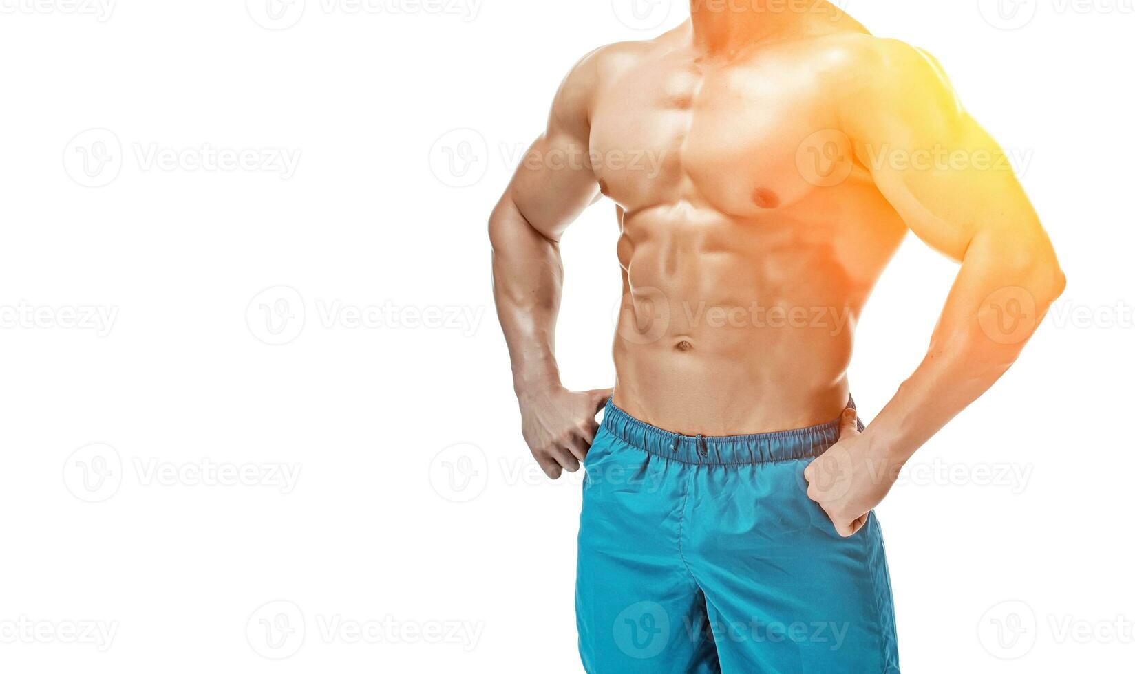 Image of muscle man posing in studio photo