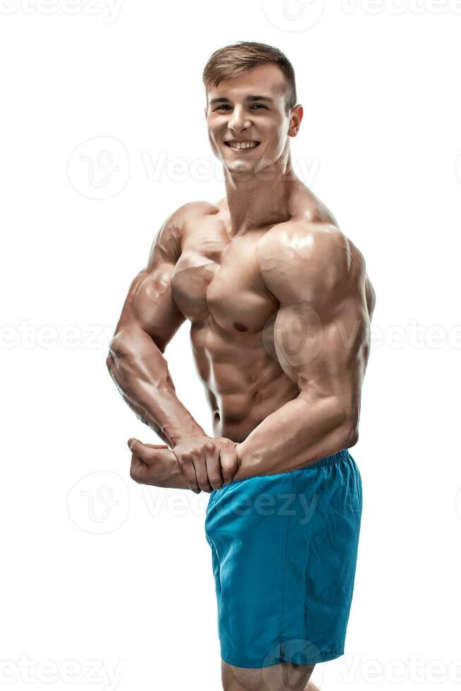 Image of muscle man posing in studio photo